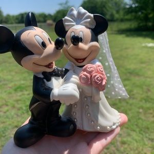 Vintage Mickey and Minnie Ceramic Wedding Figurine